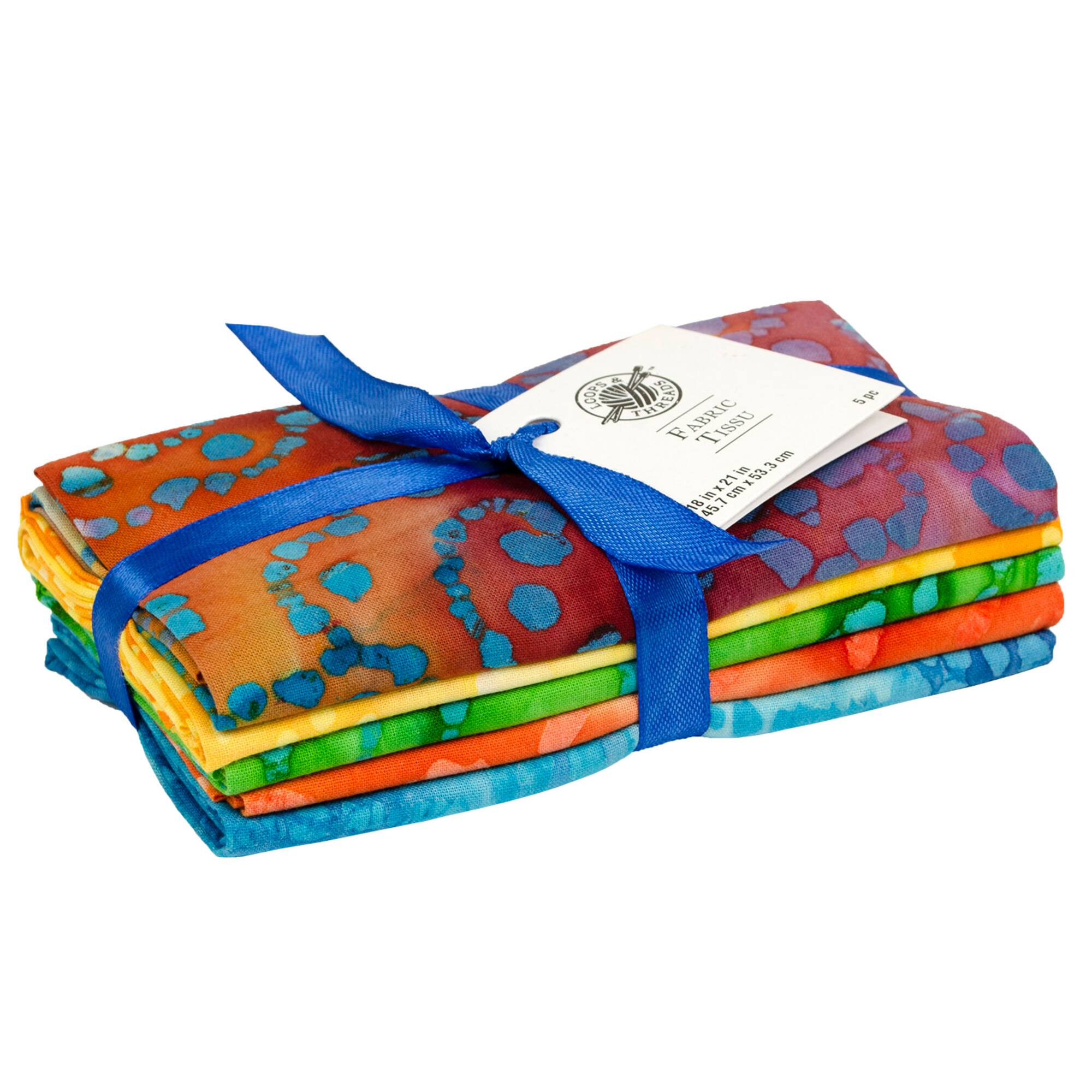 12 Pack: Batik Printed Fabric Bundle by Loops & Threads™